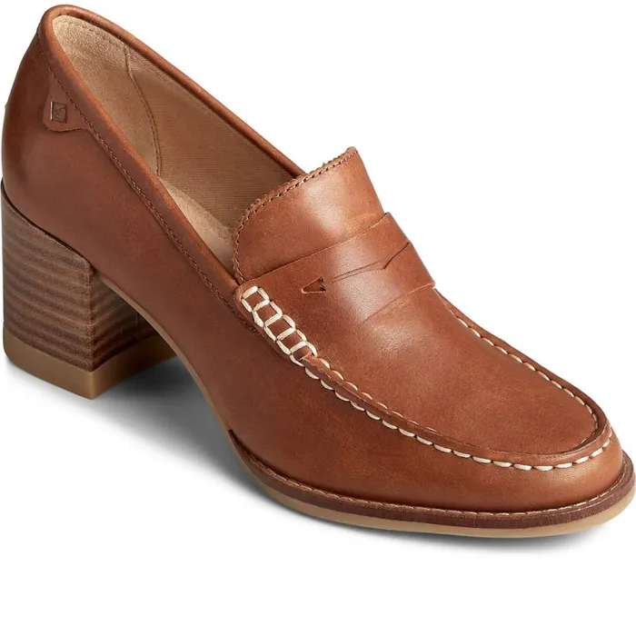Flats and Loafers Women Sperry Seaport Penny Heel Leather Loafer Tan Flats and Loafers Women Sperry Seaport Penny Heel Leather Loafer Tan