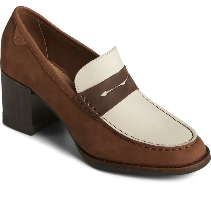 Flats and Loafers Women Sperry Seaport TwoTone Penny Heel Brownivory Flats and Loafers Women Sperry Seaport TwoTone Penny Heel Brownivory