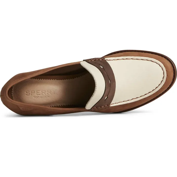 Flats and Loafers Women Sperry Seaport TwoTone Penny Heel Brownivory Flats and Loafers Women Sperry Seaport TwoTone Penny Heel Brownivory