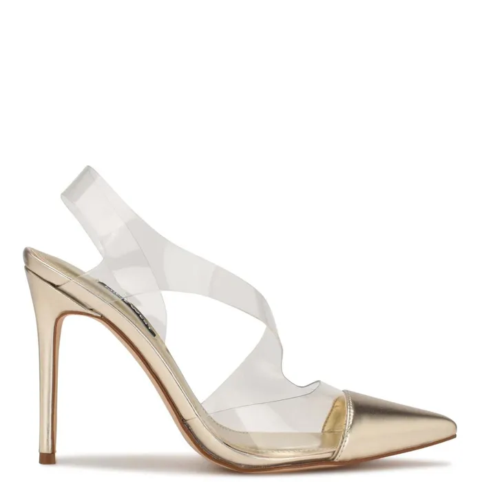 Flawless Pointy Toe Slingback Pumps Platinoclear Women Nine West Pumps
