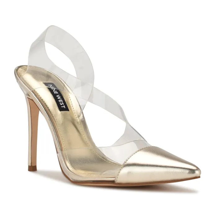 Flawless Pointy Toe Slingback Pumps Platinoclear Women Nine West Pumps