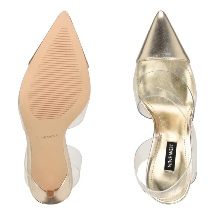 Flawless Pointy Toe Slingback Pumps Platinoclear Women Nine West Pumps