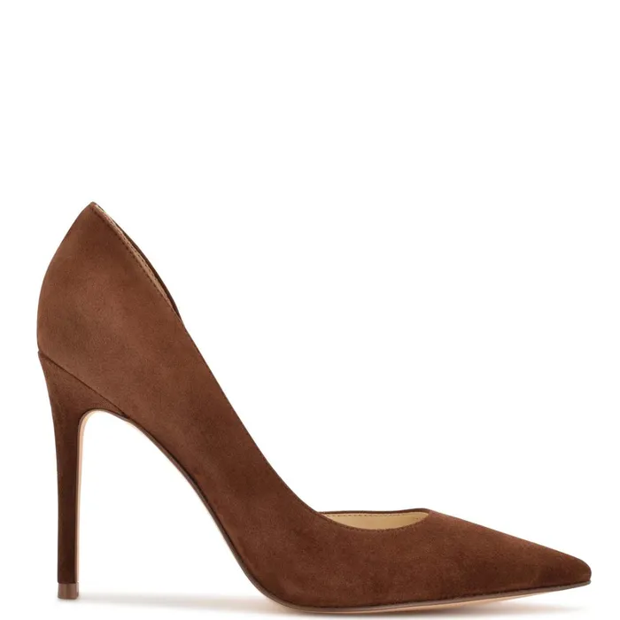 Folowe D039orsay Pointy Toe Pumps Medium Brown Suede Women Nine West Pumps