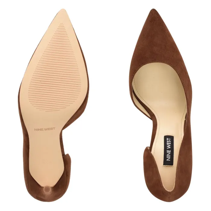 Folowe D039orsay Pointy Toe Pumps Medium Brown Suede Women Nine West Pumps