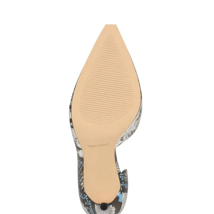 Folowe D039orsay Pointy Toe Pumps Silverblue Snake Women Nine West Pumps