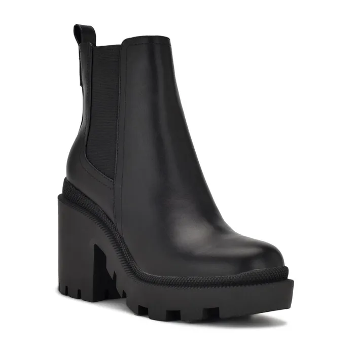 Forme Chelsea Lug Sole Booties Black Women Nine West Boots and Booties