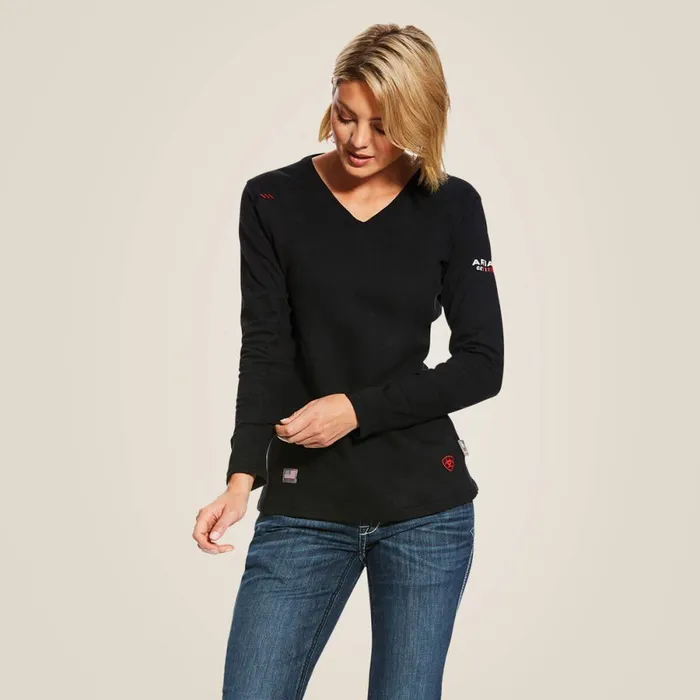 FR AC Crew Top Black Women Ariat Workwear