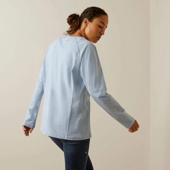 FR Air Crew TShirt Colony Blue Spacedye Women Ariat TShirts and Tops FR Air Crew TShirt Colony Blue Spacedye Women Ariat TShirts and Tops