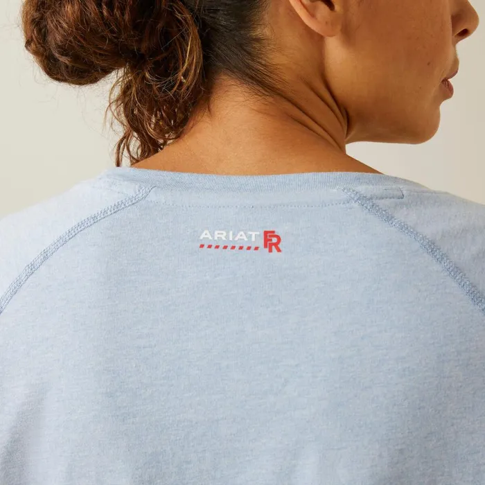 FR Air Crew TShirt Colony Blue Spacedye Women Ariat TShirts and Tops FR Air Crew TShirt Colony Blue Spacedye Women Ariat TShirts and Tops