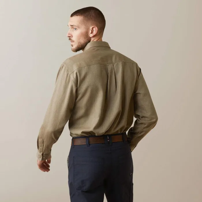 FR Air Inherent Work Shirt Khaki Heather Men Ariat Button Down Shirts FR Air Inherent Work Shirt Khaki Heather Men Ariat Button Down Shirts
