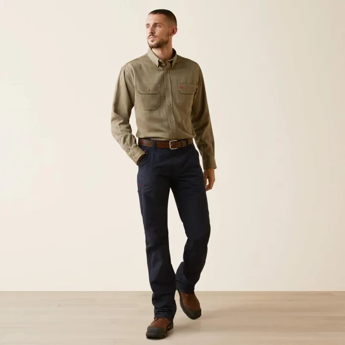 FR Air Inherent Work Shirt Khaki Heather Men Ariat Button Down Shirts FR Air Inherent Work Shirt Khaki Heather Men Ariat Button Down Shirts