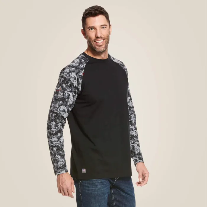 FR Baseball TShirt Black Digi Camo Men Ariat TShirts and Polos