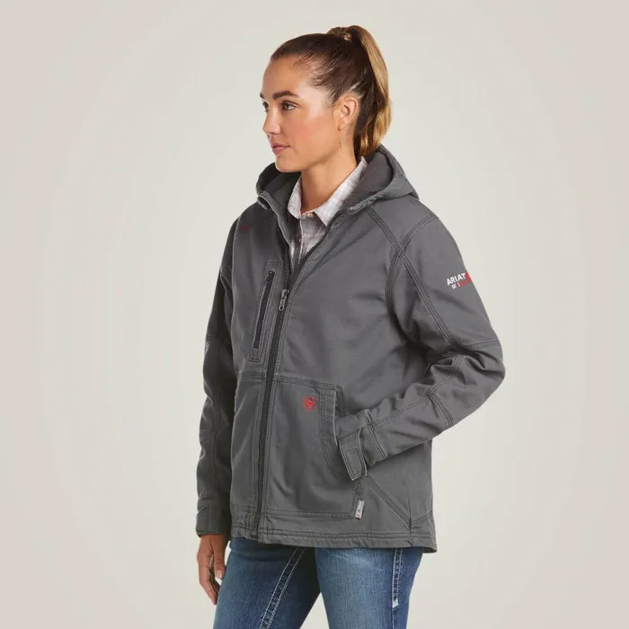 FR DuraLight Stretch Canvas Jacket Iron Grey Women Ariat Workwear
