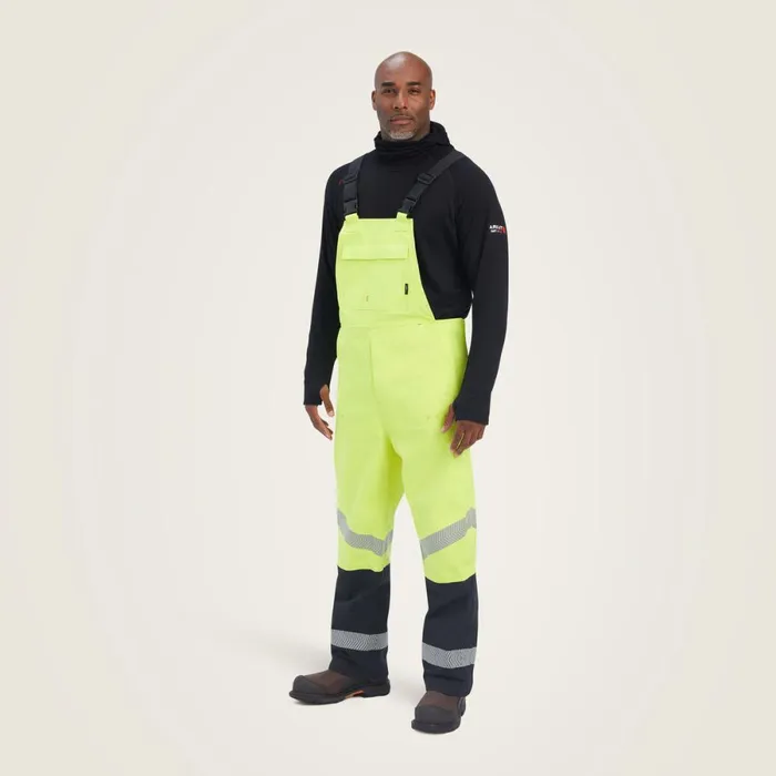 FR HiVis Waterproof Bib Hivis Yellow Men Ariat Workwear