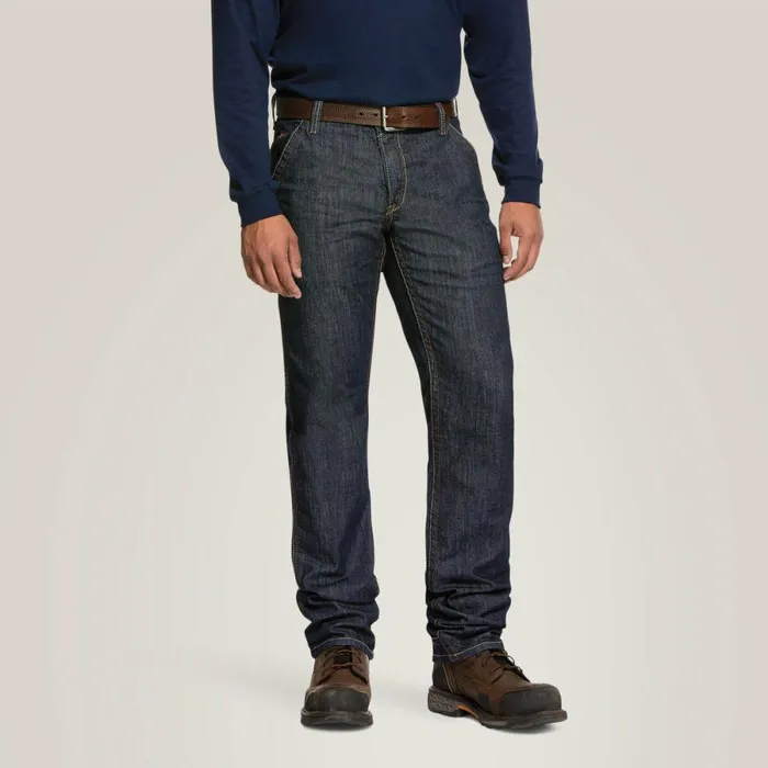 FR M4 Relaxed Stretch Duralight Workhorse Stackable Straight Leg Jean Dark Washrinse Men Ariat Denim