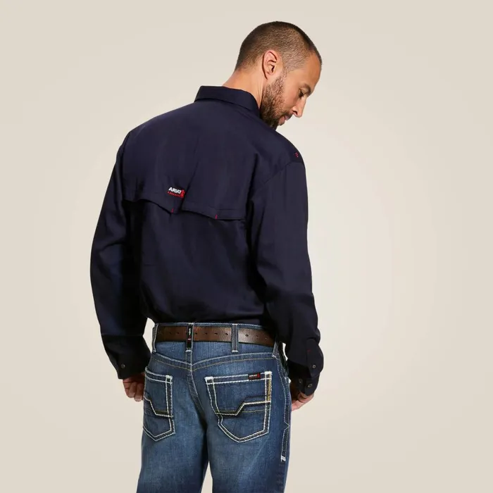 FR Solid Vent Work Shirt Navy Men Ariat Workwear FR Solid Vent Work Shirt Navy Men Ariat Workwear
