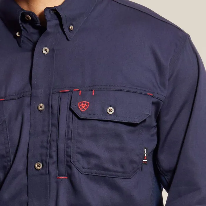 FR Solid Vent Work Shirt Navy Men Ariat Workwear FR Solid Vent Work Shirt Navy Men Ariat Workwear