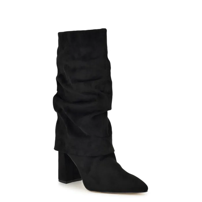 Francis Block Heel Cuff Boots Black Women Nine West Boots and Booties Francis Block Heel Cuff Boots Black Women Nine West Boots and Booties