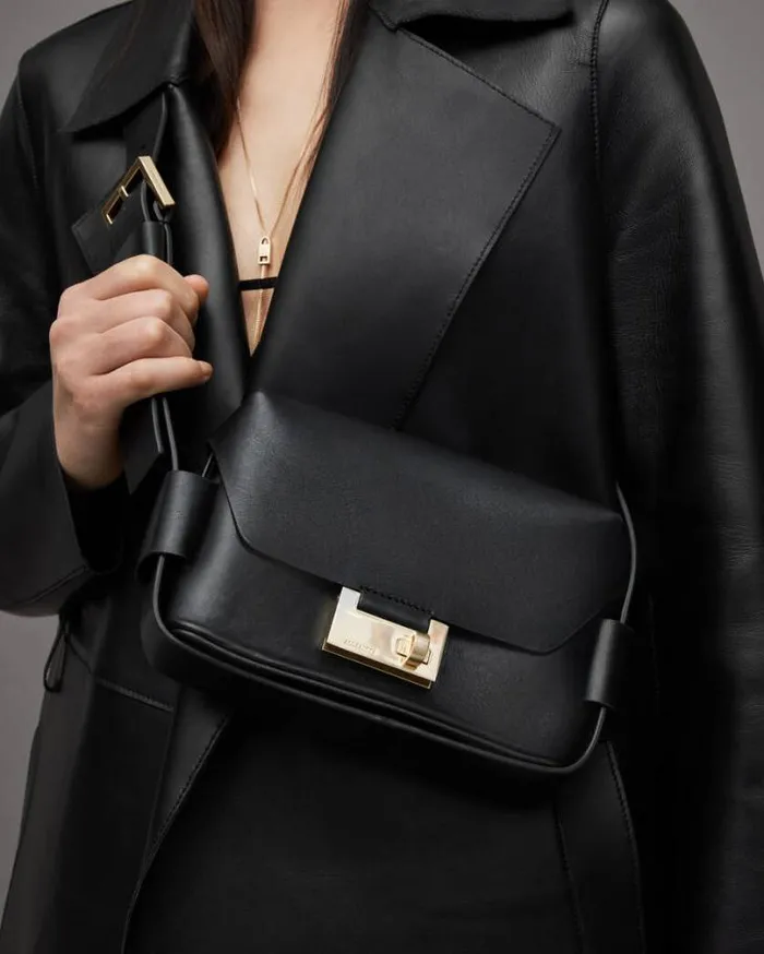 Frankie 3In1 Leather Crossbody Bag Black Women AllSaints Accessories