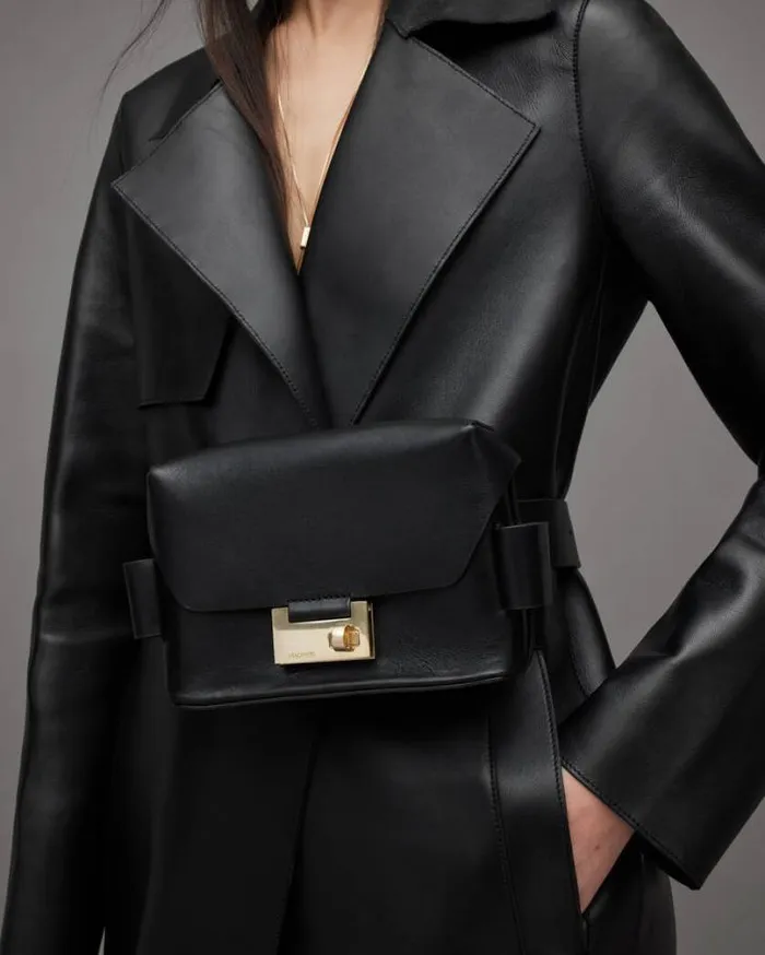 Frankie 3In1 Leather Crossbody Bag Black Women AllSaints Accessories