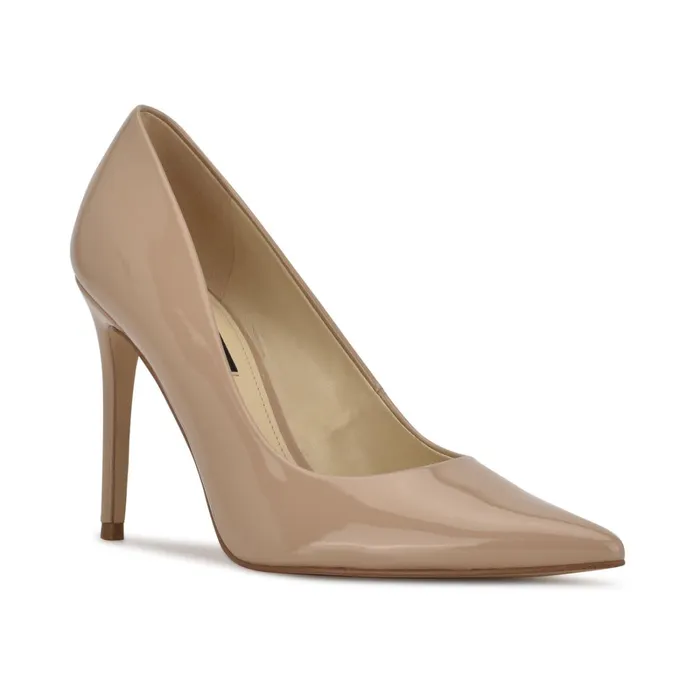 Fresh Pointy Toe Pumps Antique Taupe Patent Women Nine West High Fresh Pointy Toe Pumps Antique Taupe Patent Women Nine West High
