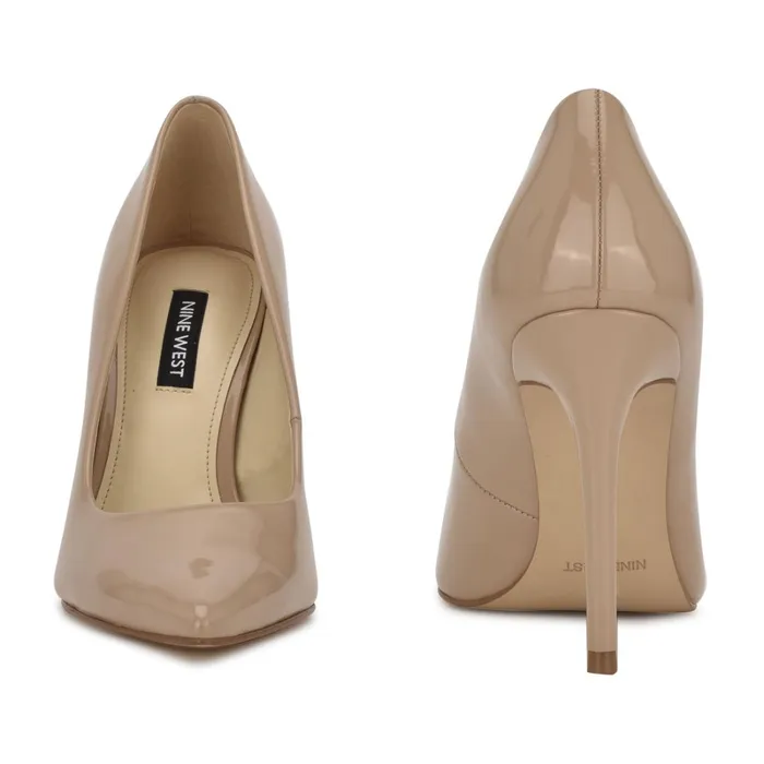 Fresh Pointy Toe Pumps Antique Taupe Patent Women Nine West High Fresh Pointy Toe Pumps Antique Taupe Patent Women Nine West High