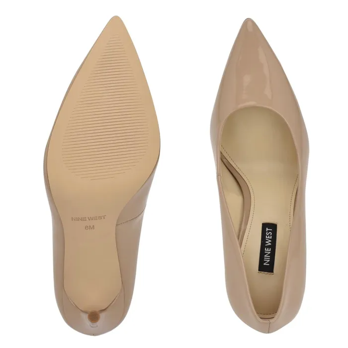 Fresh Pointy Toe Pumps Antique Taupe Patent Women Nine West High Fresh Pointy Toe Pumps Antique Taupe Patent Women Nine West High