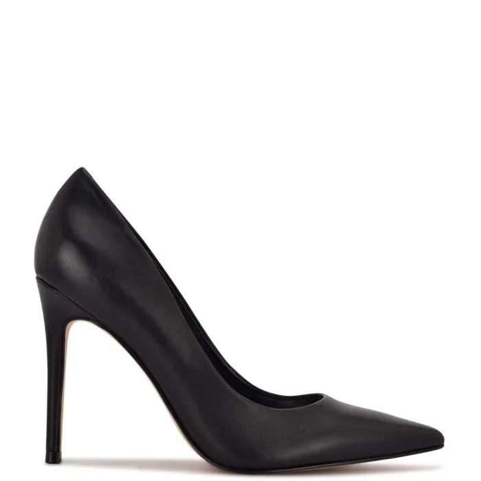 Fresh Pointy Toe Pumps Black Leather Women Nine West Pumps