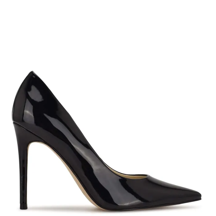 Fresh Pointy Toe Pumps Black Patent Women Nine West High