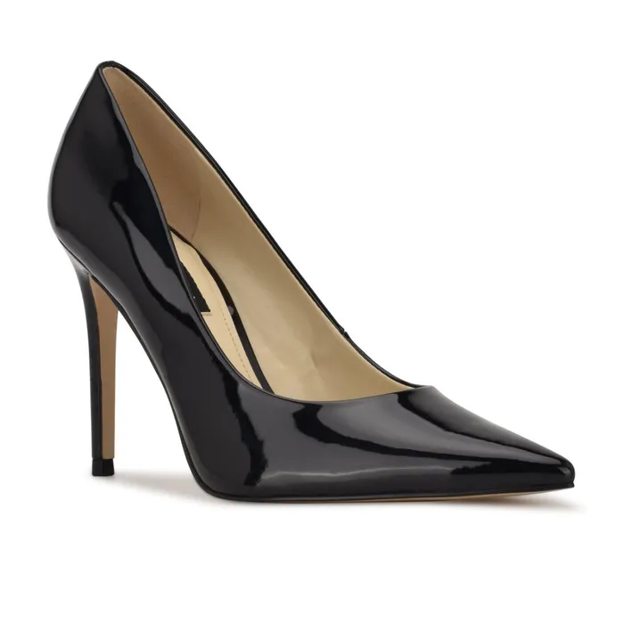 Fresh Pointy Toe Pumps Black Patent Women Nine West High