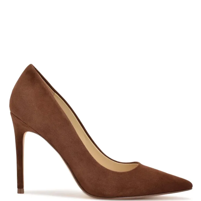 Fresh Pointy Toe Pumps Medium Brown Suede Women Nine West Pumps