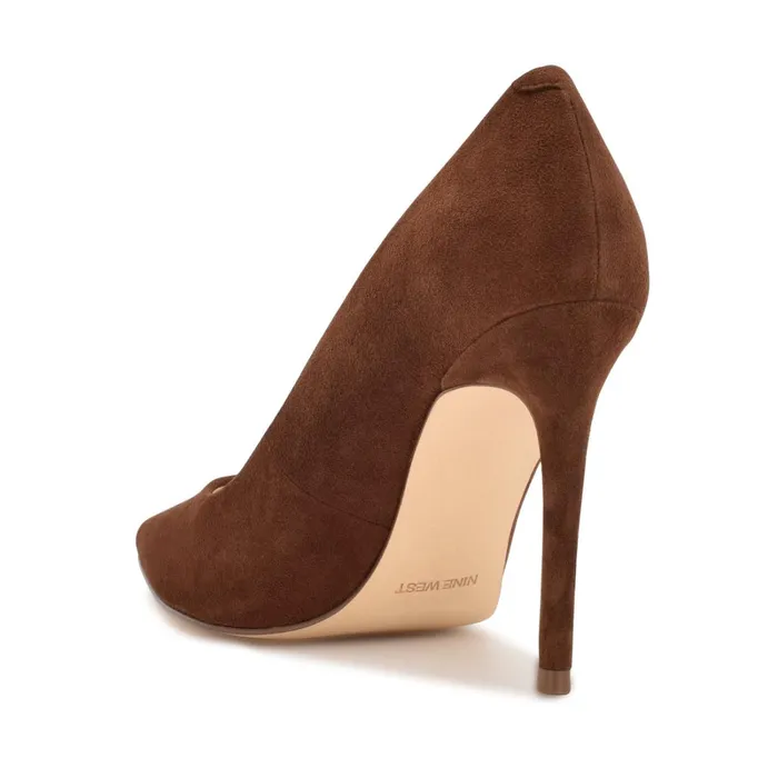 Fresh Pointy Toe Pumps Medium Brown Suede Women Nine West Pumps