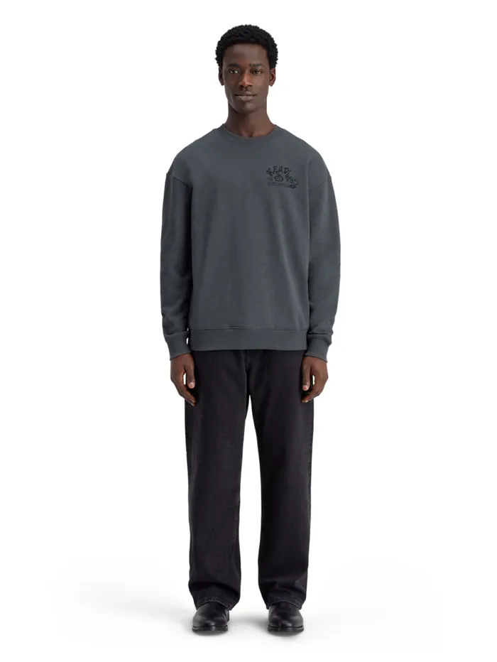 Front Back Artwork Sweatshirt Moody Grey Men Scotch and Soda Sweatshirts and Hoodies