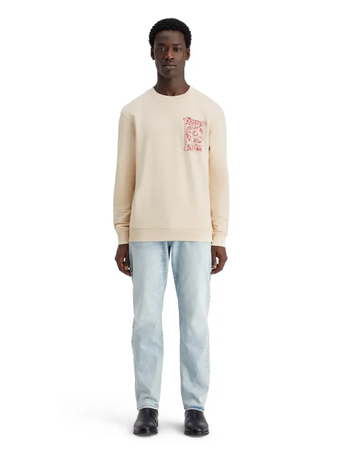 Front Chest Artwork Sweatshirt Parchment Men Scotch and Soda Sweatshirts and Hoodies