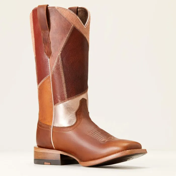 Frontier Patchwork Western Boot Dapper Tan Women Ariat Western Boots