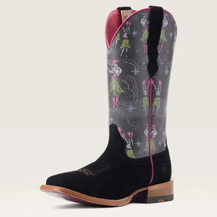 Frontier Western Aloha Western Boot Black Roughout Women Ariat Western Boots