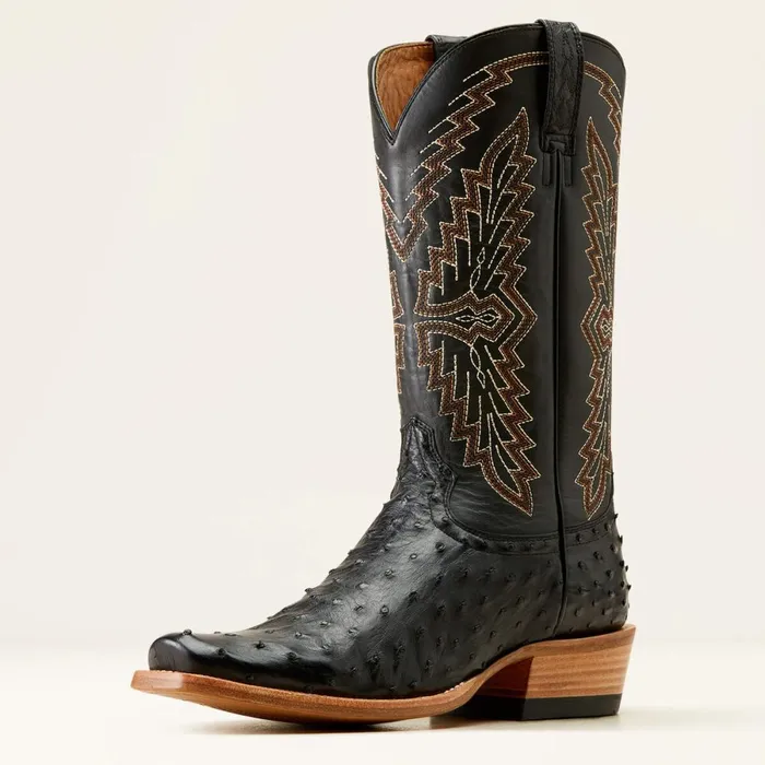 Futurity Done Right Cowboy Boot Black Full Quill Ostrichinkwell Men Ariat Western Boots