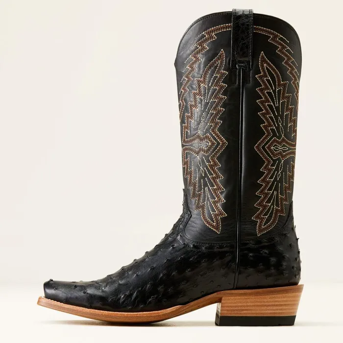 Futurity Done Right Cowboy Boot Black Full Quill Ostrichinkwell Men Ariat Western Boots