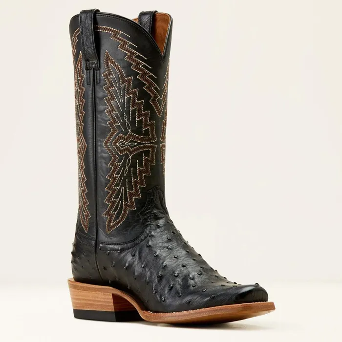 Futurity Done Right Cowboy Boot Black Full Quill Ostrichinkwell Men Ariat Western Boots