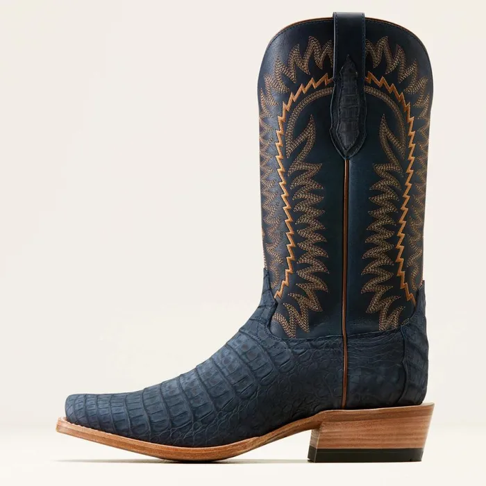 Futurity Finalist Cowboy Boot Navy Sueded Caiman Bellypremium Denim Men Ariat Western Boots
