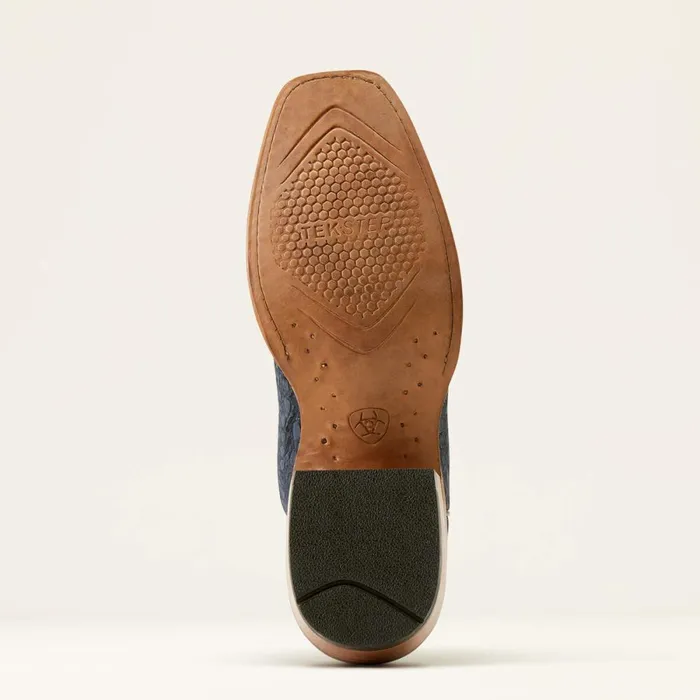 Futurity Finalist Cowboy Boot Navy Sueded Caiman Bellypremium Denim Men Ariat Western Boots