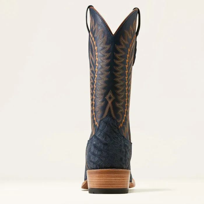 Futurity Finalist Cowboy Boot Navy Sueded Caiman Bellypremium Denim Men Ariat Western Boots