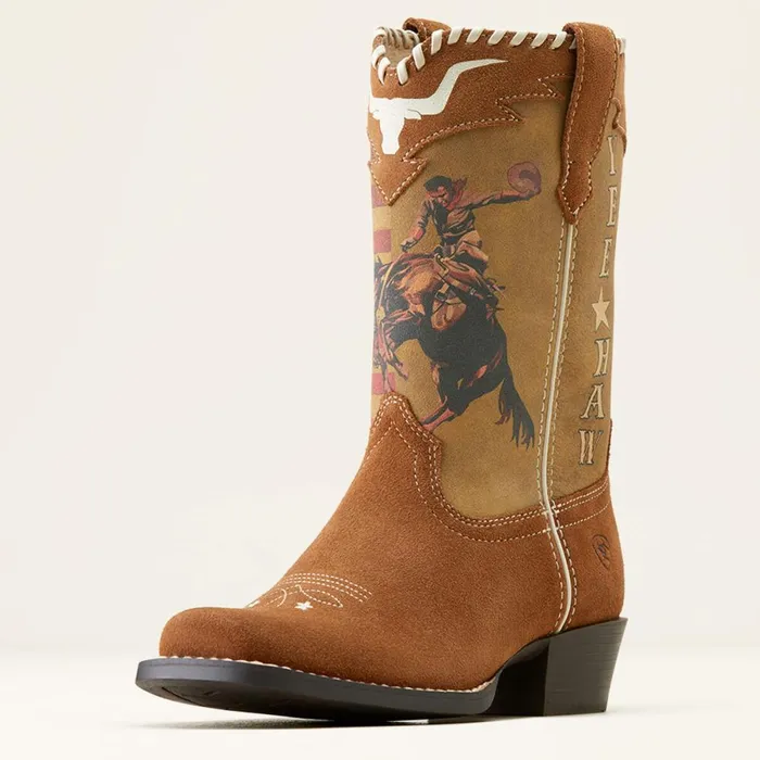 Futurity Rodeo Quincy Western Boot Chestnut Suedeamerican Cowboy Kids Ariat Big Kids039 Footwear