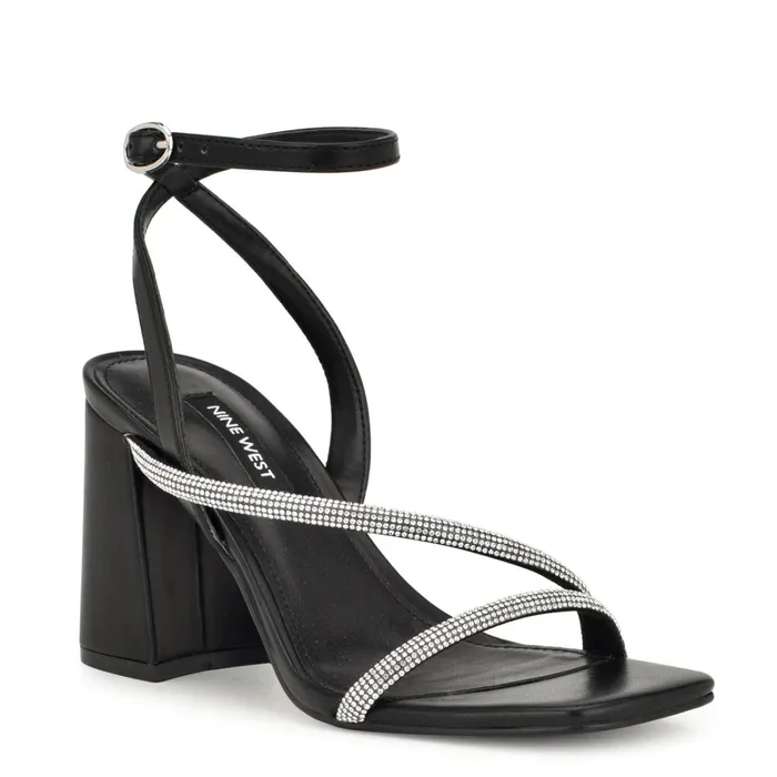 Gaden Ankle Strap Sandals Blackblack Women Nine West Heeled