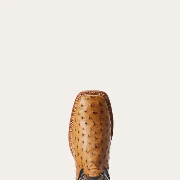 Gallup Western Boot Tan Full Quill Ostrich Men Ariat Western Boots