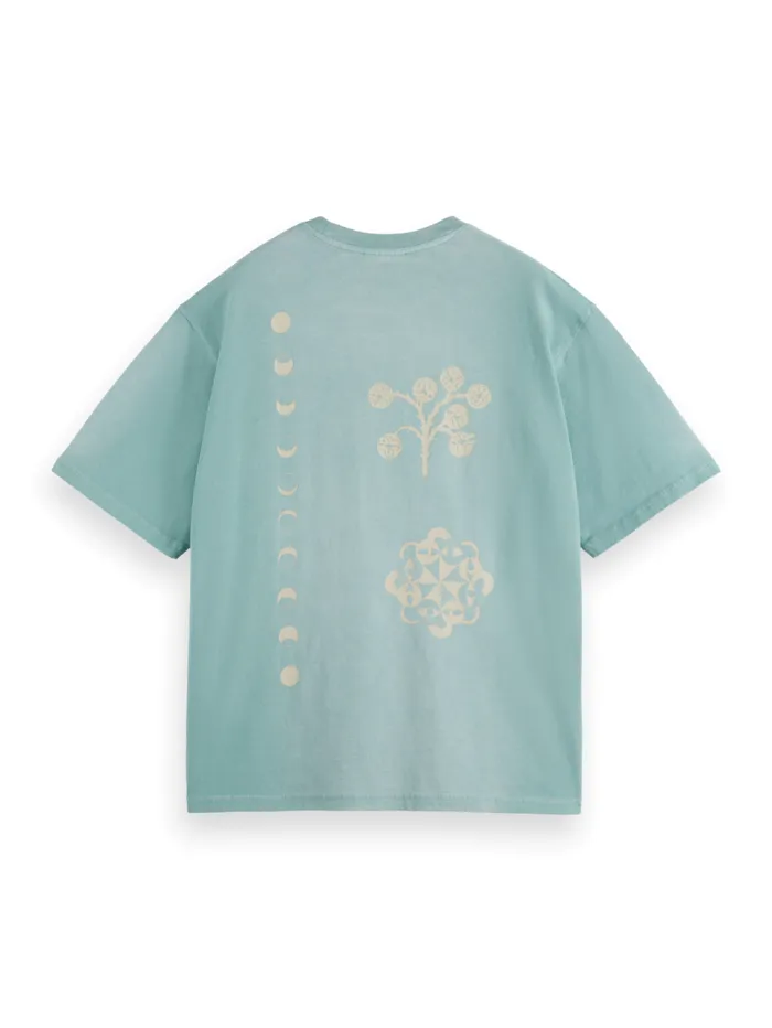 GARMENT DYED FRONT BACK ARTWORK TSHIRT Pacific Blue Men Scotch and Soda TShirts and Polo Shirts GARMENT DYED FRONT BACK ARTWORK TSHIRT Pacific Blue Men Scotch and Soda TShirts and Polo Shirts