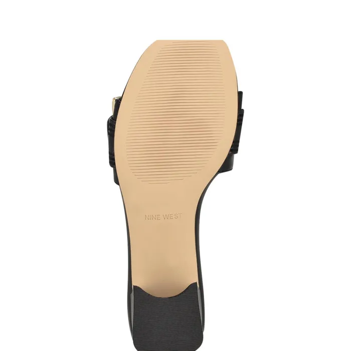 Garta Buckle Slide Sandals Black Women Nine West Heeled Garta Buckle Slide Sandals Black Women Nine West Heeled