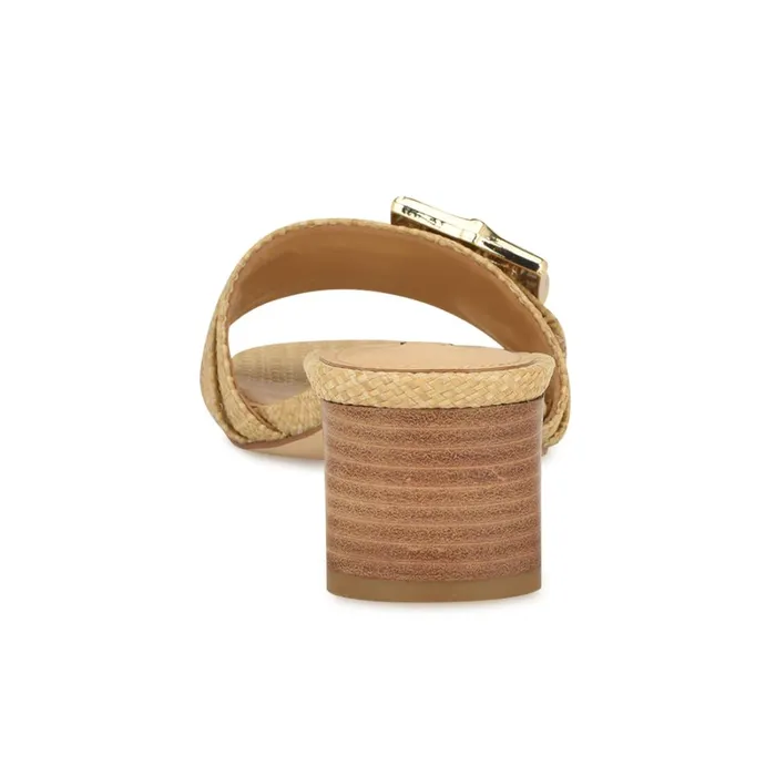 Garta Buckle Slide Sandals Light Natural Raffia Women Nine West Sandals