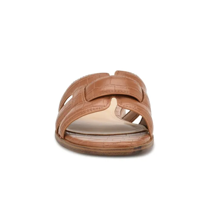 Germani Flat Slide Sandals Brown Women Nine West Sandals Germani Flat Slide Sandals Brown Women Nine West Sandals