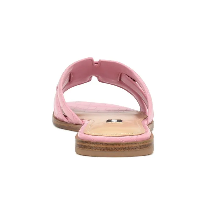 Germani Flat Slide Sandals Medium Pink Croco Women Nine West Sandals